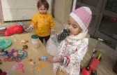 Activité bulles en crèche